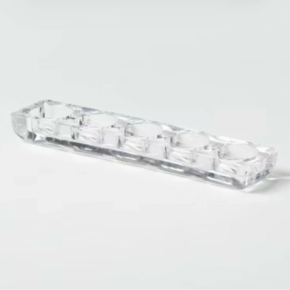 Heavy Block Chunky Glass 5-Tealight Candle Holder Tabletop Decor #1230257 - Picture 4 of 5